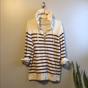 Striped zip-up hoodie